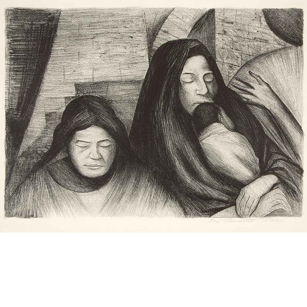 Appraisal: Jose Clemente Orozco - THREE GENERATIONS HOPKINS Lithograph signed in