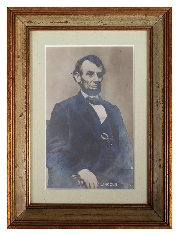 Appraisal: RPPC photograph of United States President Abraham Lincoln Overall framed