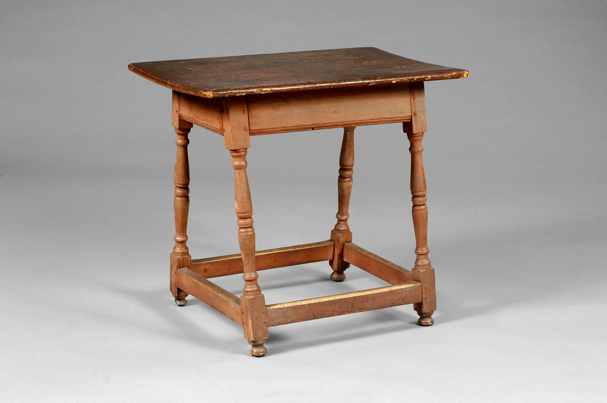 Appraisal: NEW ENGLAND WILLIAM AND MARY MAPLE AND PINE TAVERN TABLE