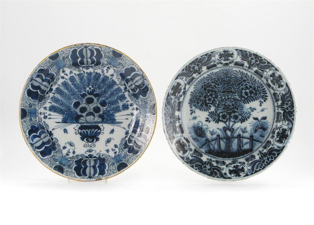 Appraisal: Two large blue and white Delft plates