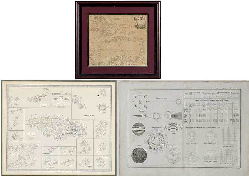 Appraisal: Three Atlas Maps West Indies and Sun Chart British th