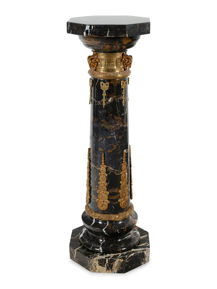 Appraisal: An Aesthetic Movement Gilt Bronze Mounted Marble Pedestal An Aesthetic