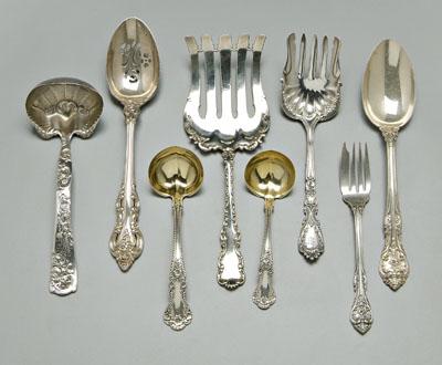 Appraisal: pieces assorted sterling flatware Louis XV asparagus server Cambridge sauce