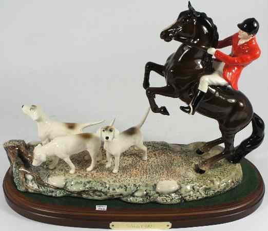 Appraisal: Beswick Hunting Group ''Tally-Ho '' on Wooden Base made for