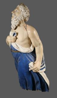 Appraisal: SHIP'S FIGUREHEAD th c Carved and Polychromed Figure of Neptune