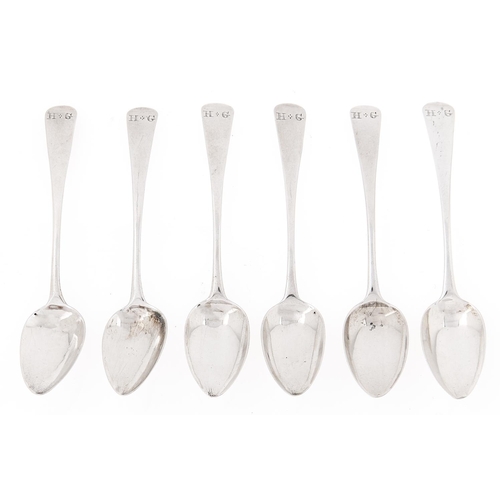 Appraisal: A set of six George III silver teaspoons Old English