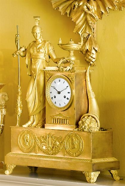 Appraisal: French Neoclassical gilt bronze clock of Minerva th century