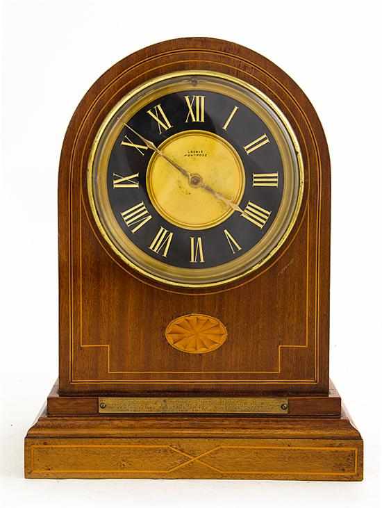 Appraisal: Scottish Hepplewhite style inlaid mahogany mantel clock by Lackie Montrose