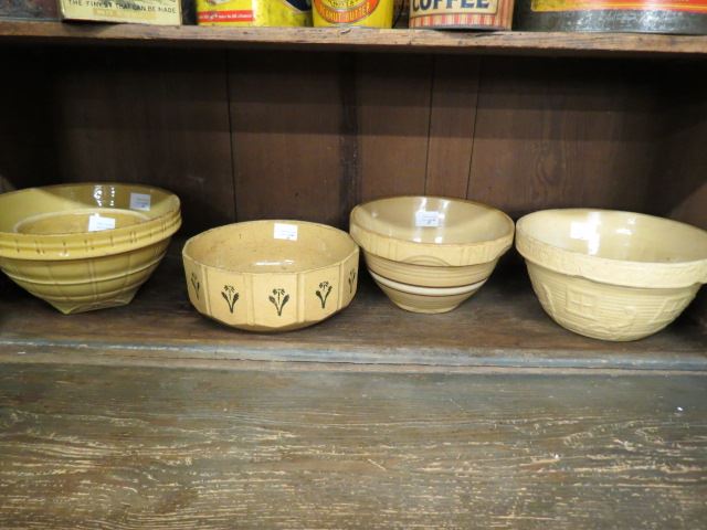 Appraisal: Yelloware Pottery Mixing Bowls to some have tight hairlines