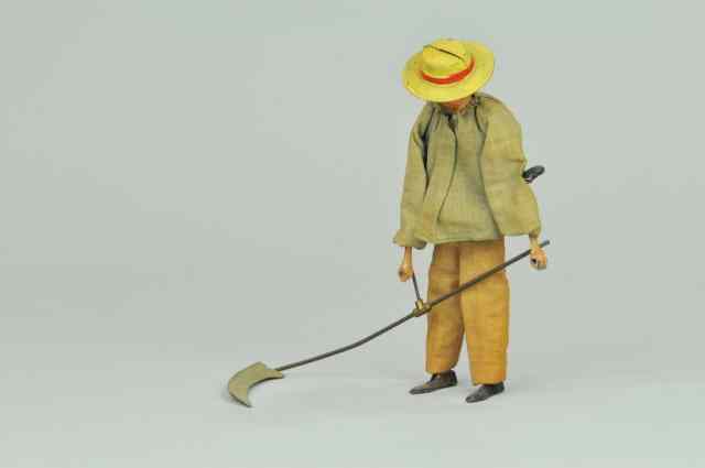 Appraisal: FERNAND MARTIN FIELD WORKER France tin figure wears full outfit