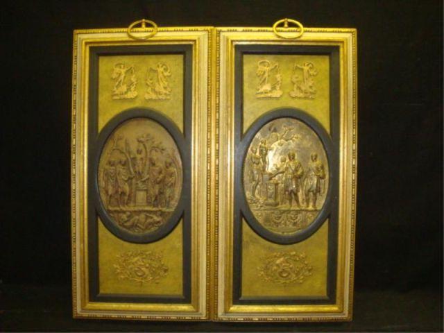 Appraisal: Framed Neoclassical Bronze Plaques