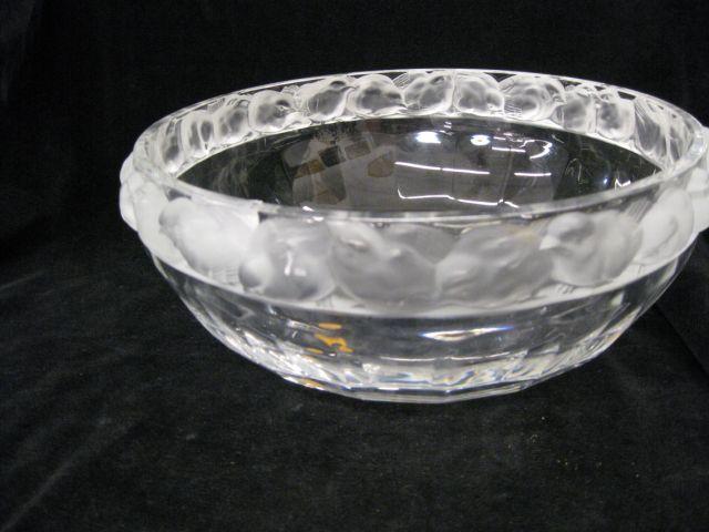 Appraisal: Lalique Crystal Dampierre Bowl frosted sparrow border diameter deep signed