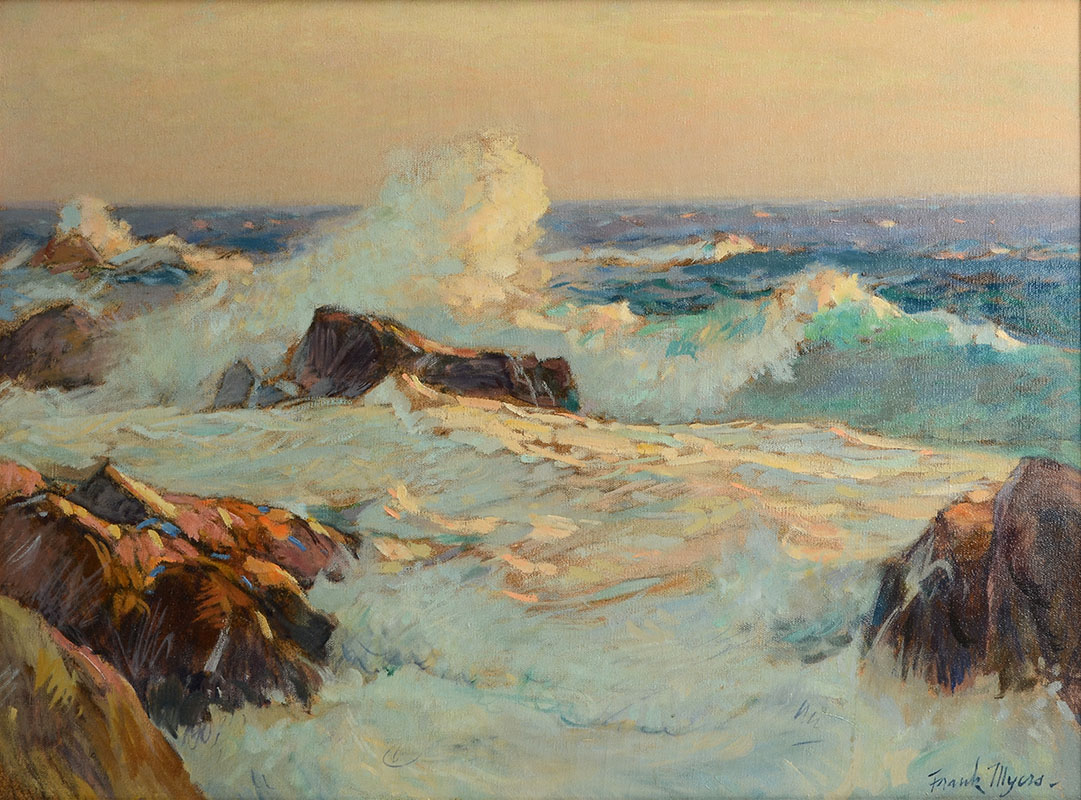 Appraisal: MYERS Frank German - ''Off Shore Rocks'' Oil Canvas ''