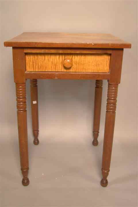 Appraisal: FEDERAL CHERRYWOOD AND TIGER MAPLE SIDE TABLE the recantgular top