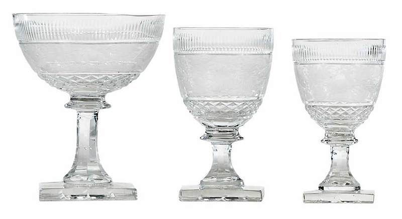 Appraisal: Piece Set of Anglo Irish Cut Crystal Stemware British late