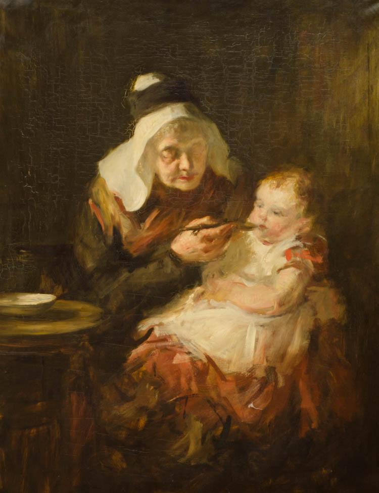 Appraisal: LATE TH CENTURY OIL ON CANVAS portrait of an elderly