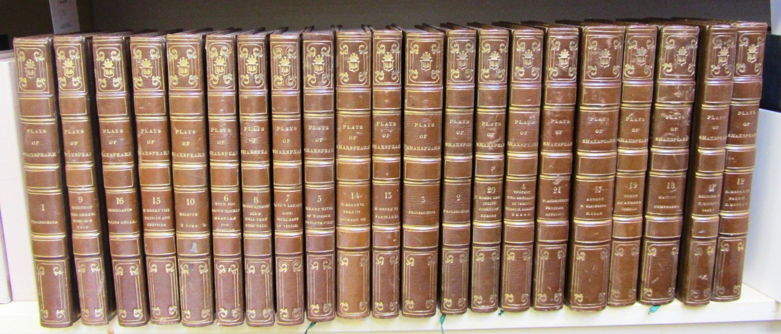 Appraisal: SHAKESPEARE W The Plays of William Shakespere vols early th