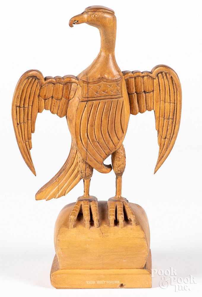 Appraisal: Pennsylvania carved American eagle Pennsylvania carved American eagle early mid