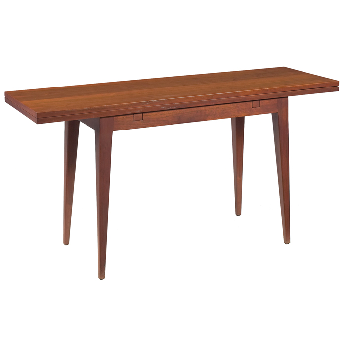 Appraisal: Edward Wormley folding console table by Dunbar mahogany rectangular top