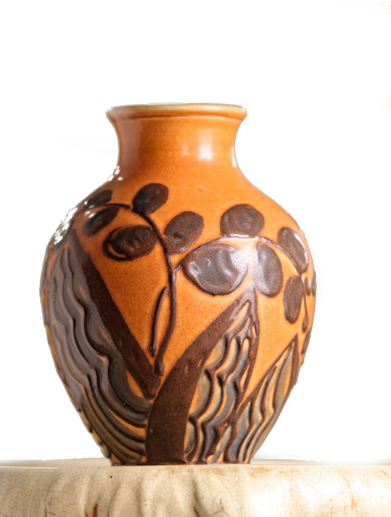 Appraisal: ROOKWOOD VASE Ohio Semi matte glaze vase in orange and