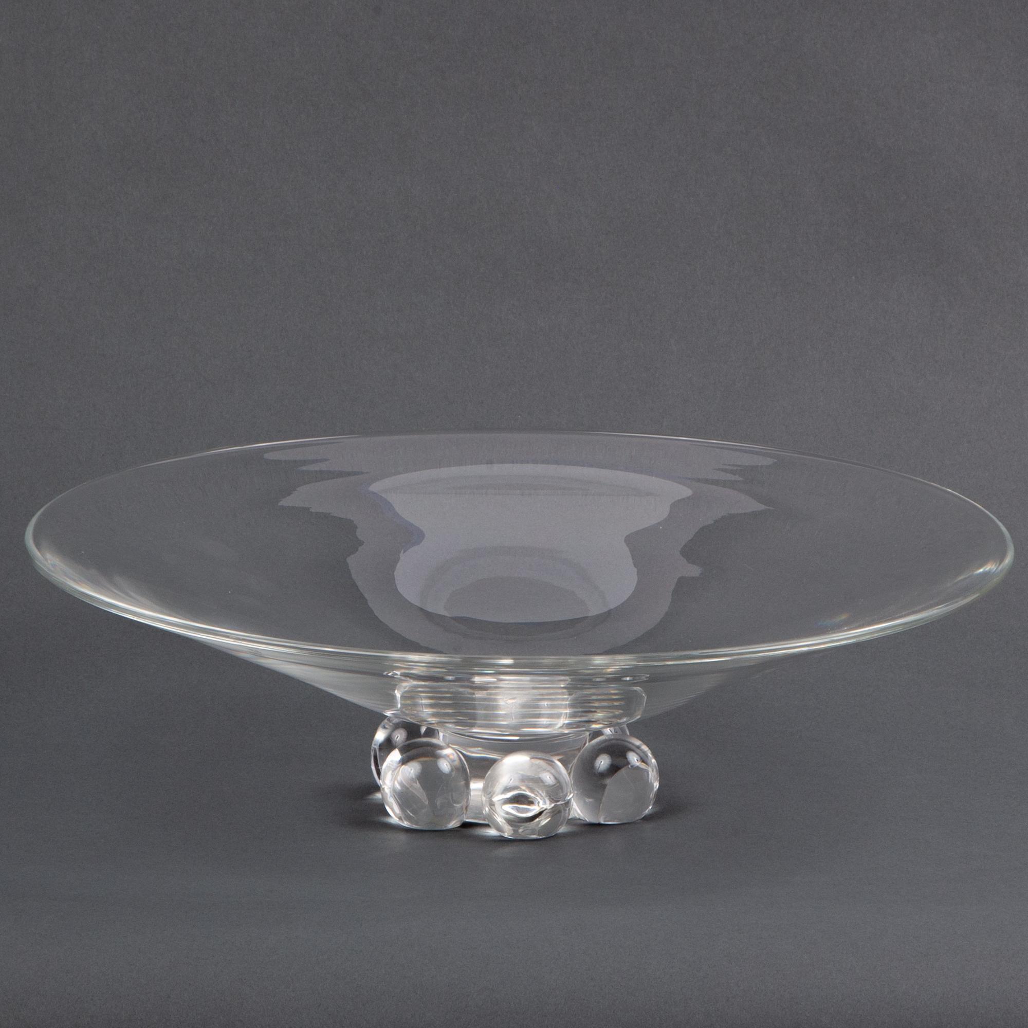 Appraisal: LARGE STEUBEN FOOTED CENTERPIECE A large Steuben crystal centerpiece bowl