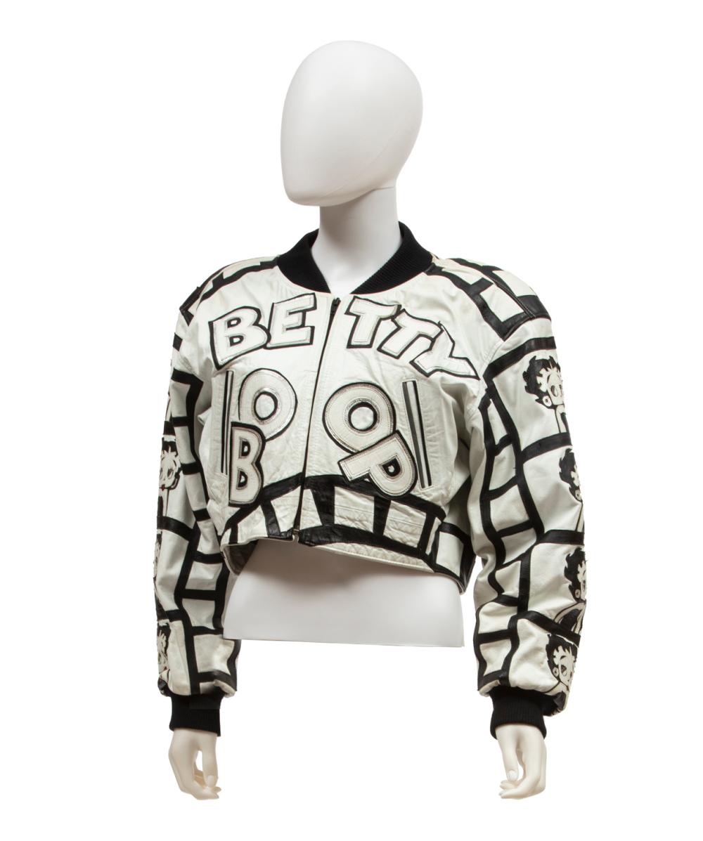 Appraisal: Chris Owens' Betty Boop Leather Jacket front emblazoned with Betty