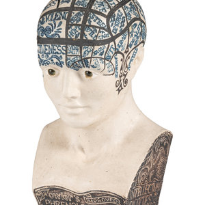 Appraisal: A Ceramic Fowler's Improved Phrenological Head Height inches Property from