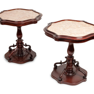 Appraisal: A Pair of Victorian Marble Top Side Tables American early