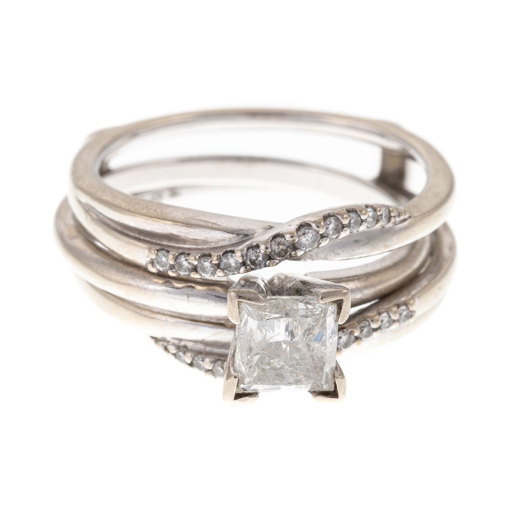 Appraisal: A ct Princess Cut Diamond with Enhancer K white gold