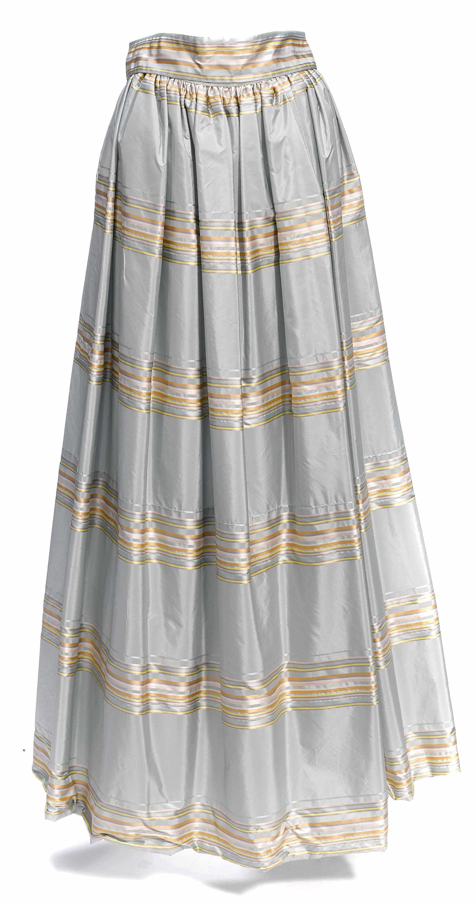 Appraisal: An Oscar de la Renta blue and tan striped taffeta