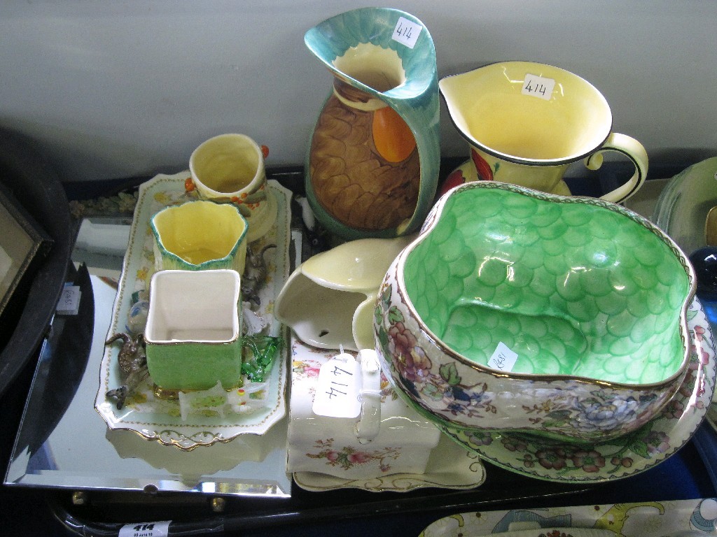 Appraisal: Tray lot of assorted ceramics to include Maling Crown Devon