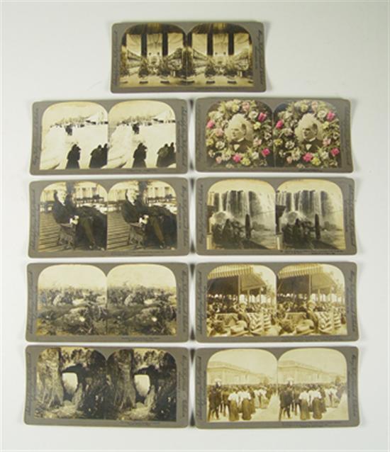 Appraisal: Nine Stereoscope Cards Marked Sold Only by Barry Kelley Chadwick