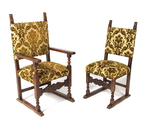 Appraisal: A set of eight Renaissance style dining chairs th century