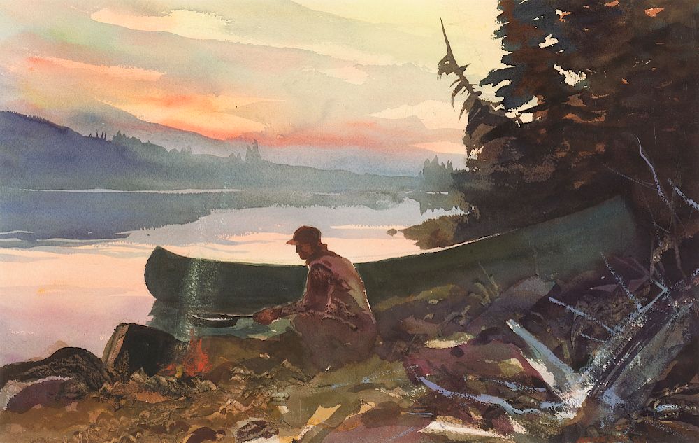 Appraisal: Chet Reneson Untitled Campsite CHET RENESON b Untitled Campsite watercolor