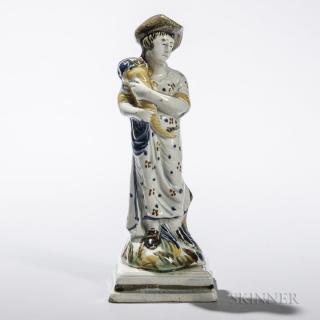 Appraisal: Pratt-type Pearlware Figure with Cornucopia England c possibly depicting Spring