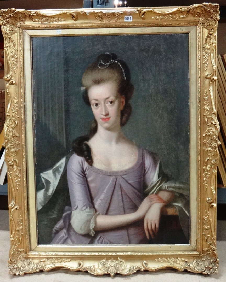 Appraisal: Circle of Johann Zoffany Portrait of a lady oil on