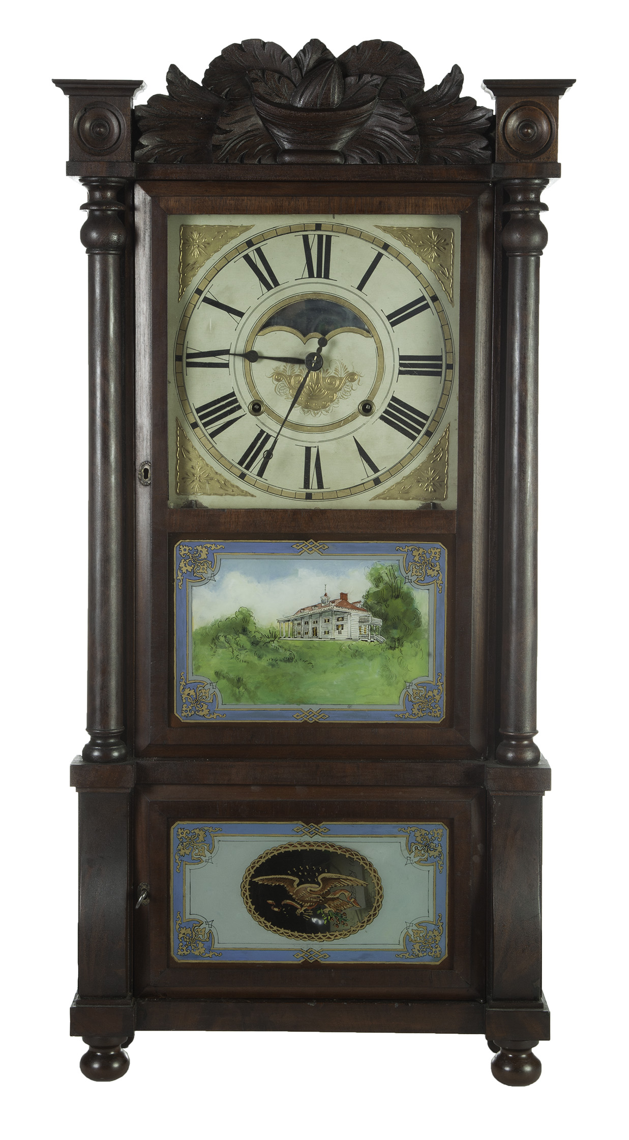 Appraisal: BERGE MALLORY CO TRIPLE-DECKER MANTEL CLOCK Chillicothe Ohio nd quarter-