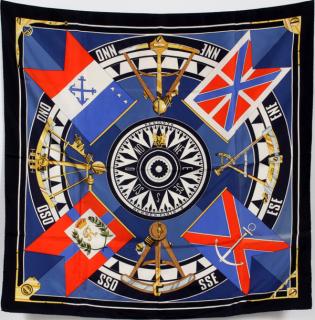 Appraisal: HERMES 'SEXTANTS' SILK SCARF HERMES 'SEXTANTS' SILK SCARF H X