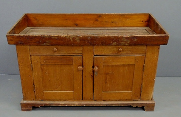 Appraisal: Pine dry sink early th c with two drawers over