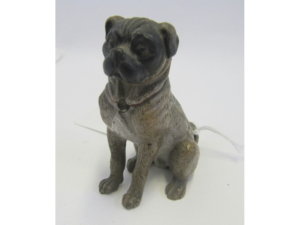 Appraisal: A cold painted bronze figure of a pug dog