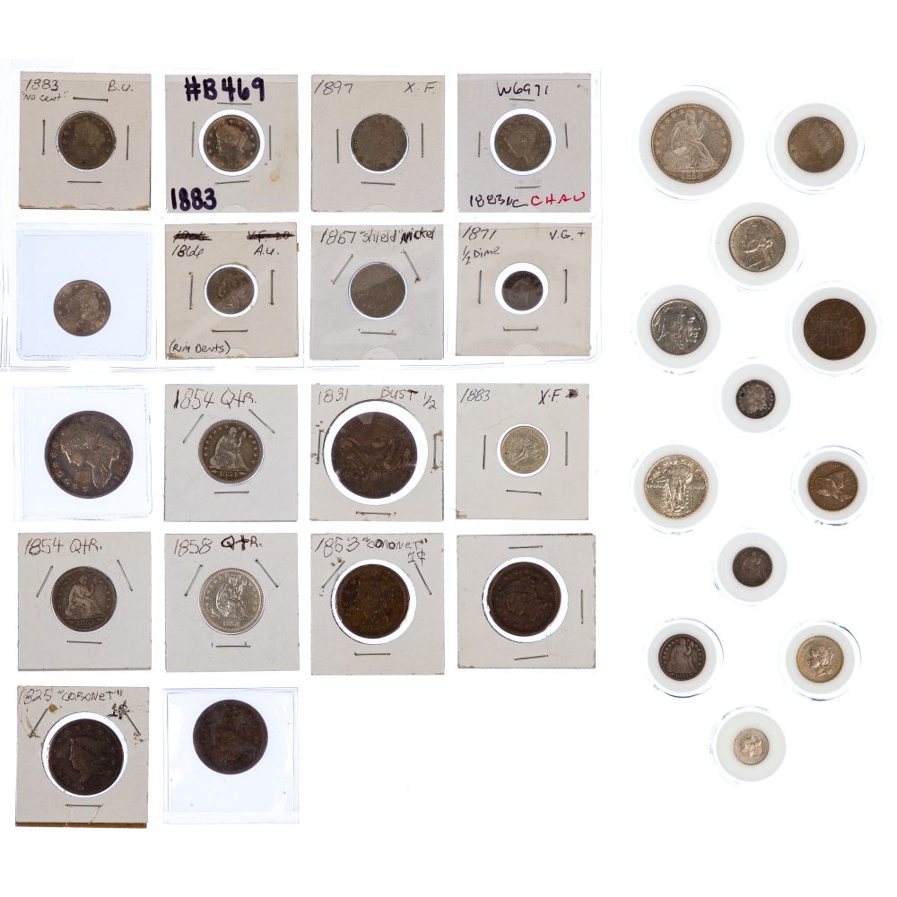 Appraisal: US COIN ASSORTMENT items including Sitting Liberty c from and