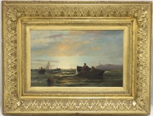 Appraisal: LEMUEL D ELDRED - FAIRHAVEN MA OILPAINTING ON CANVAS DEPICTING