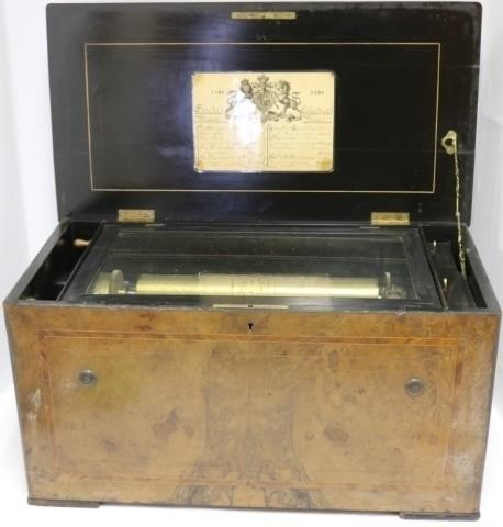 Appraisal: LATE TH C SWISS CYLINDER MUSIC BOX WITHAN NOTE ORGAN