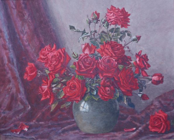 Appraisal: Allan Bernaldo - Red Roses watercolour signed 'Allan T Bernaldo'