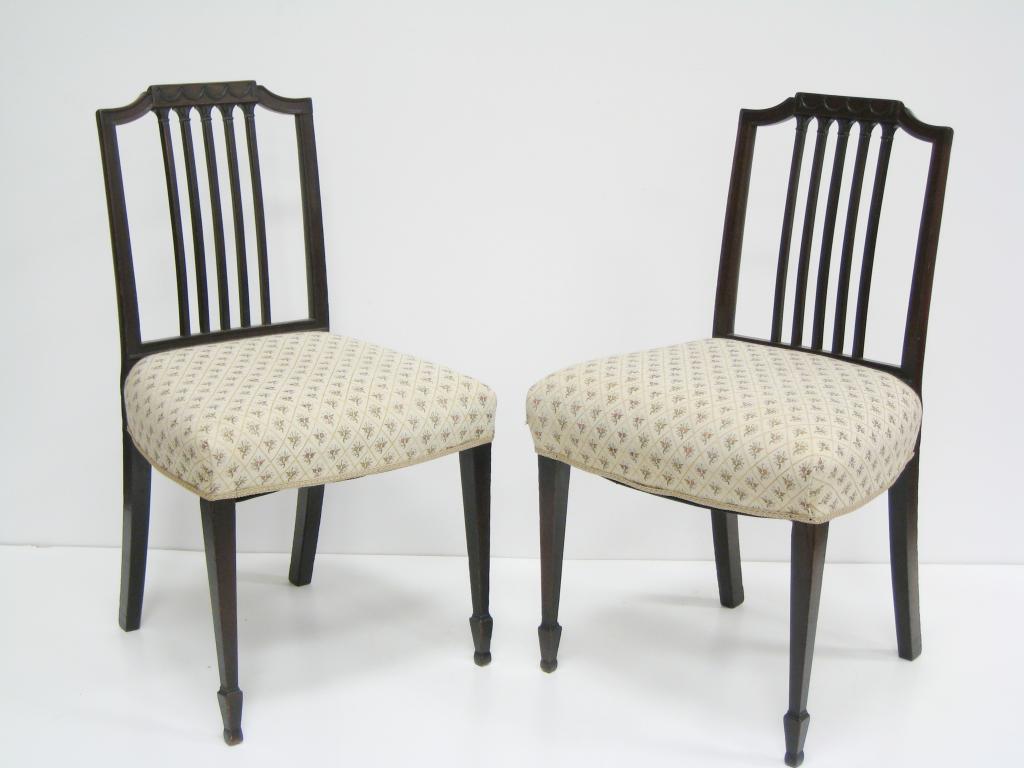 Appraisal: Pair of Hepplewhite style mahogany Single Chairs with rail back