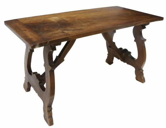 Appraisal: Spanish Baroque style walnut coffee table early th c having