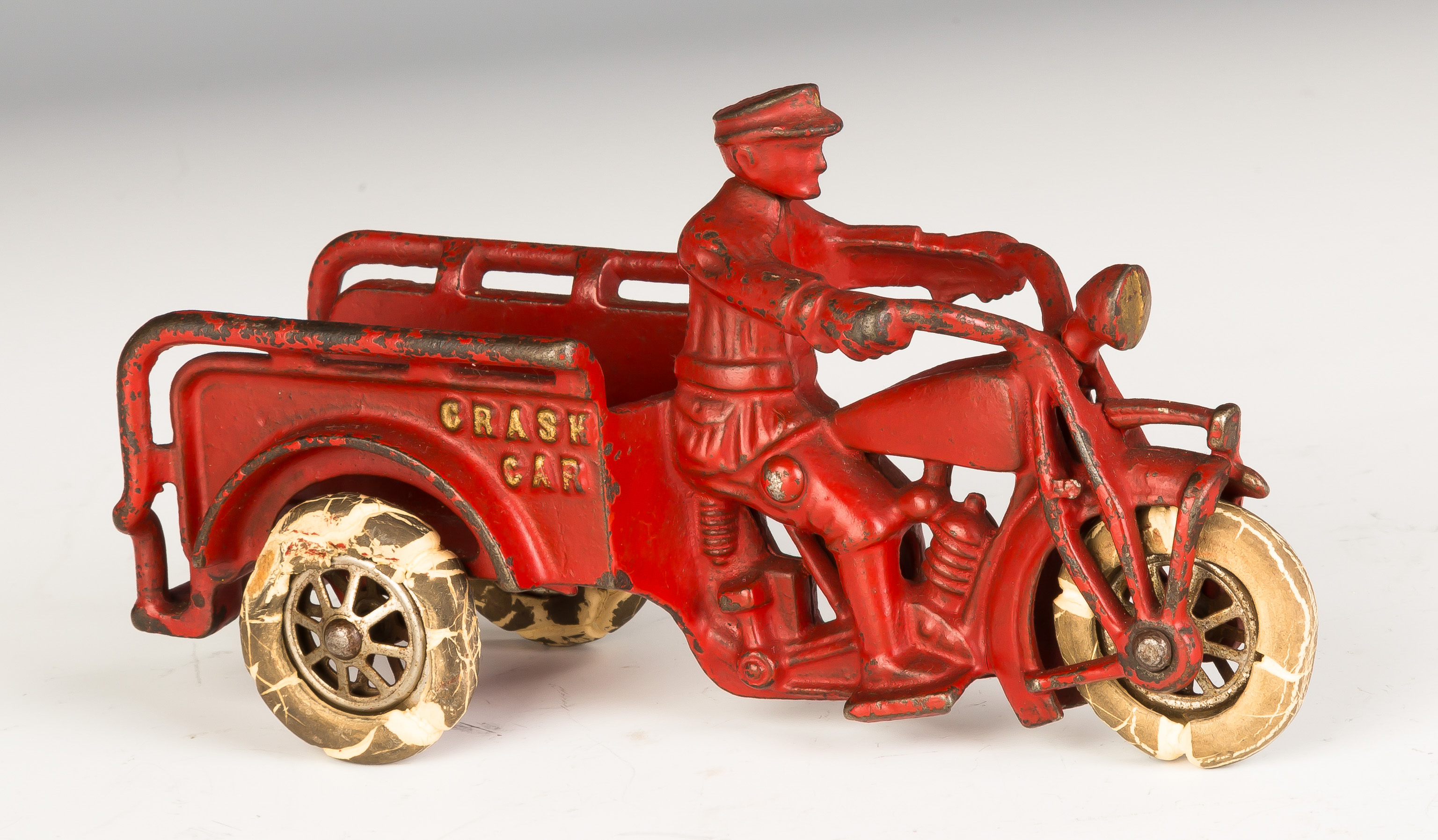 Appraisal: Hubley Cast Iron Indian Crush Car Motorcycle