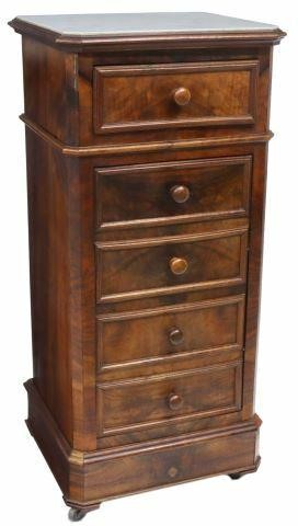 Appraisal: French Louis Philippe period burled walnut nightstand mid th c