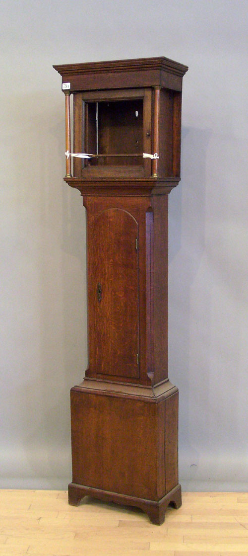 Appraisal: English oak tall case clock case th c h Deaccessioned