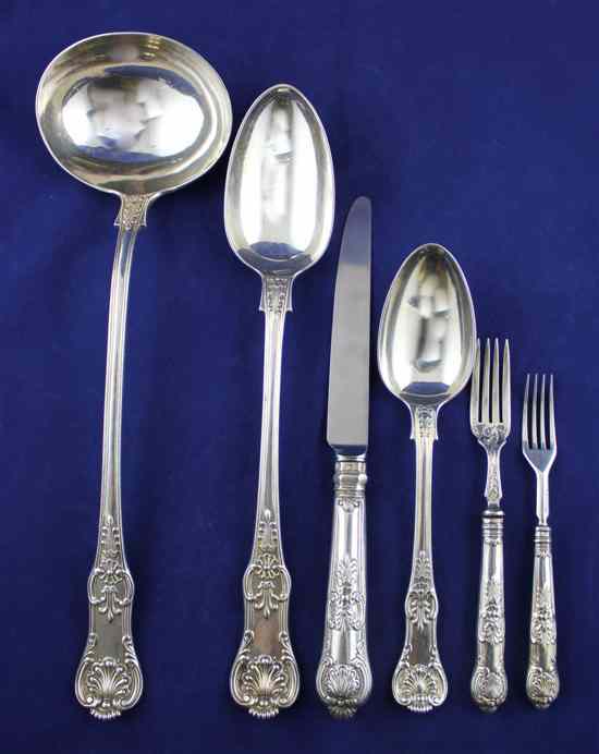 Appraisal: A matched part suite of George IV and later silver